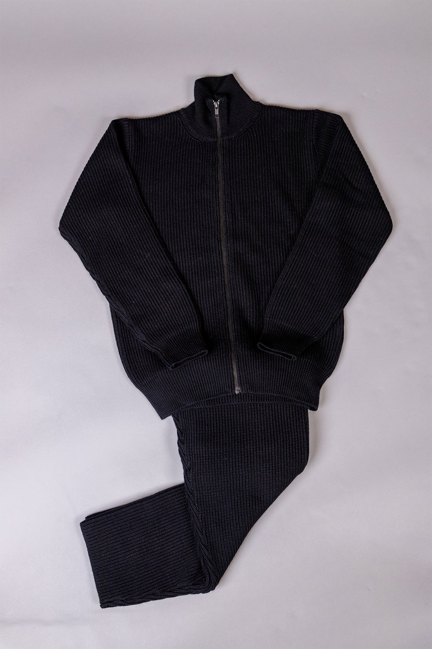 unnames.ハーフジップニット Black