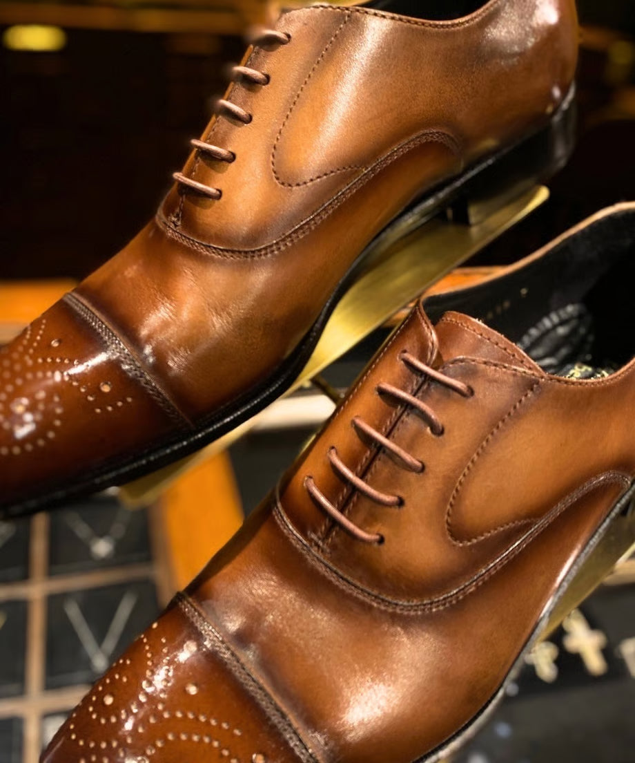 オーダーストレートチップシューズ(メダリオン付き)