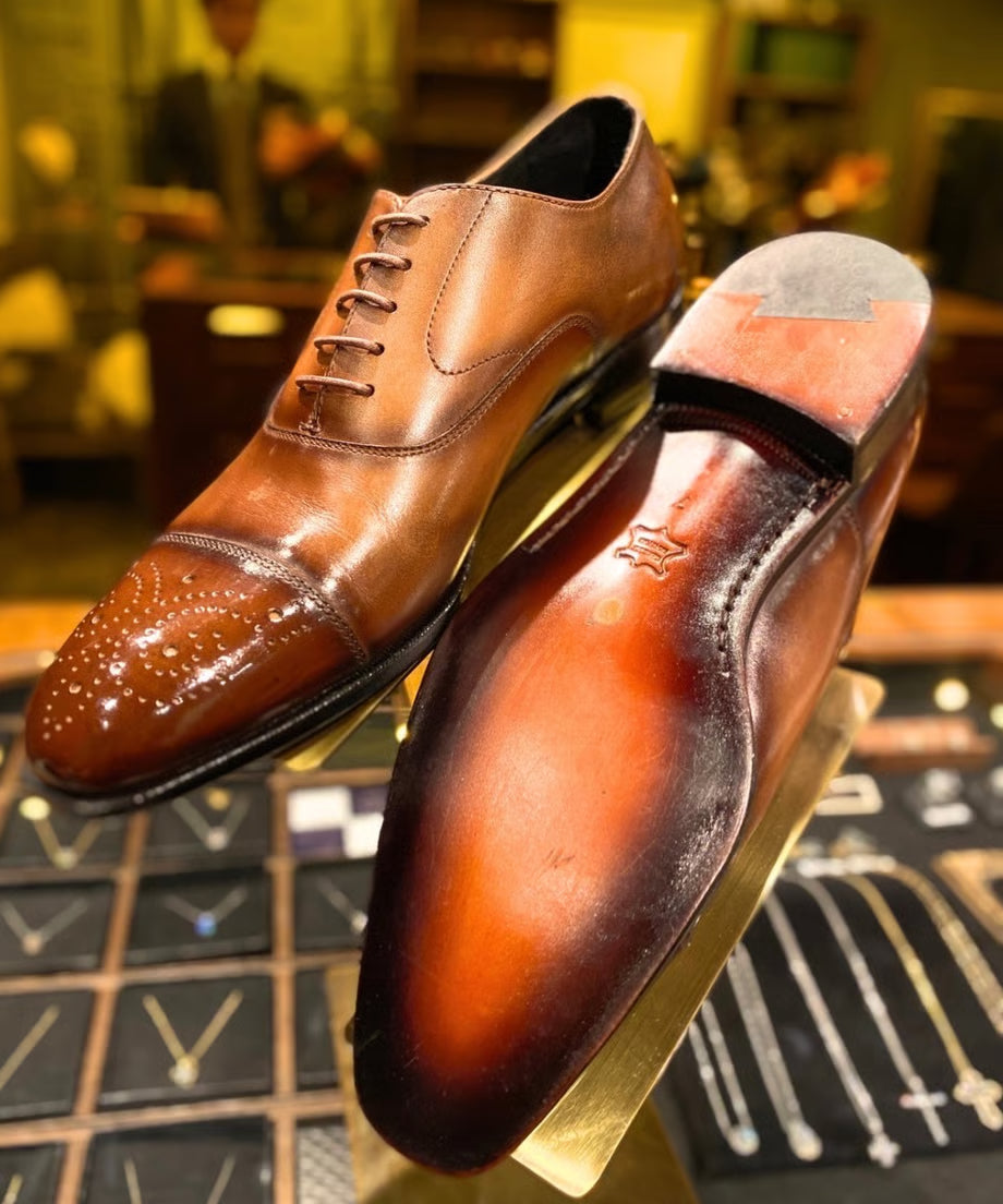 オーダーストレートチップシューズ(メダリオン付き)