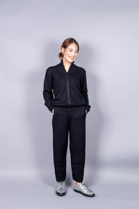 unnames.ハーフジップニット Black