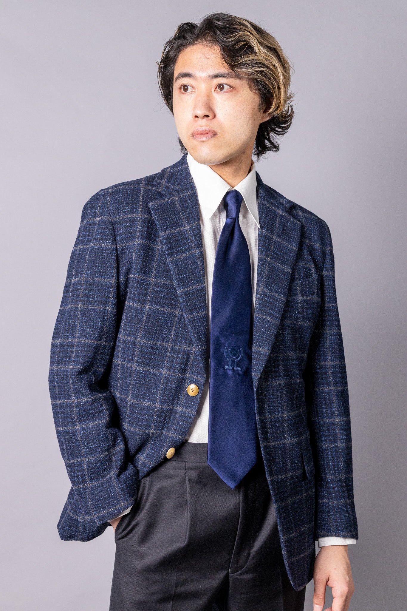 オリジナルロゴネクタイ  navy