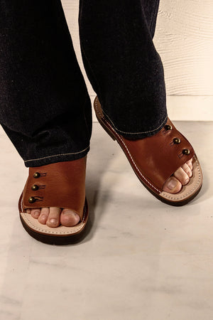 【予約販売】BUTTON SANDALS BROWN