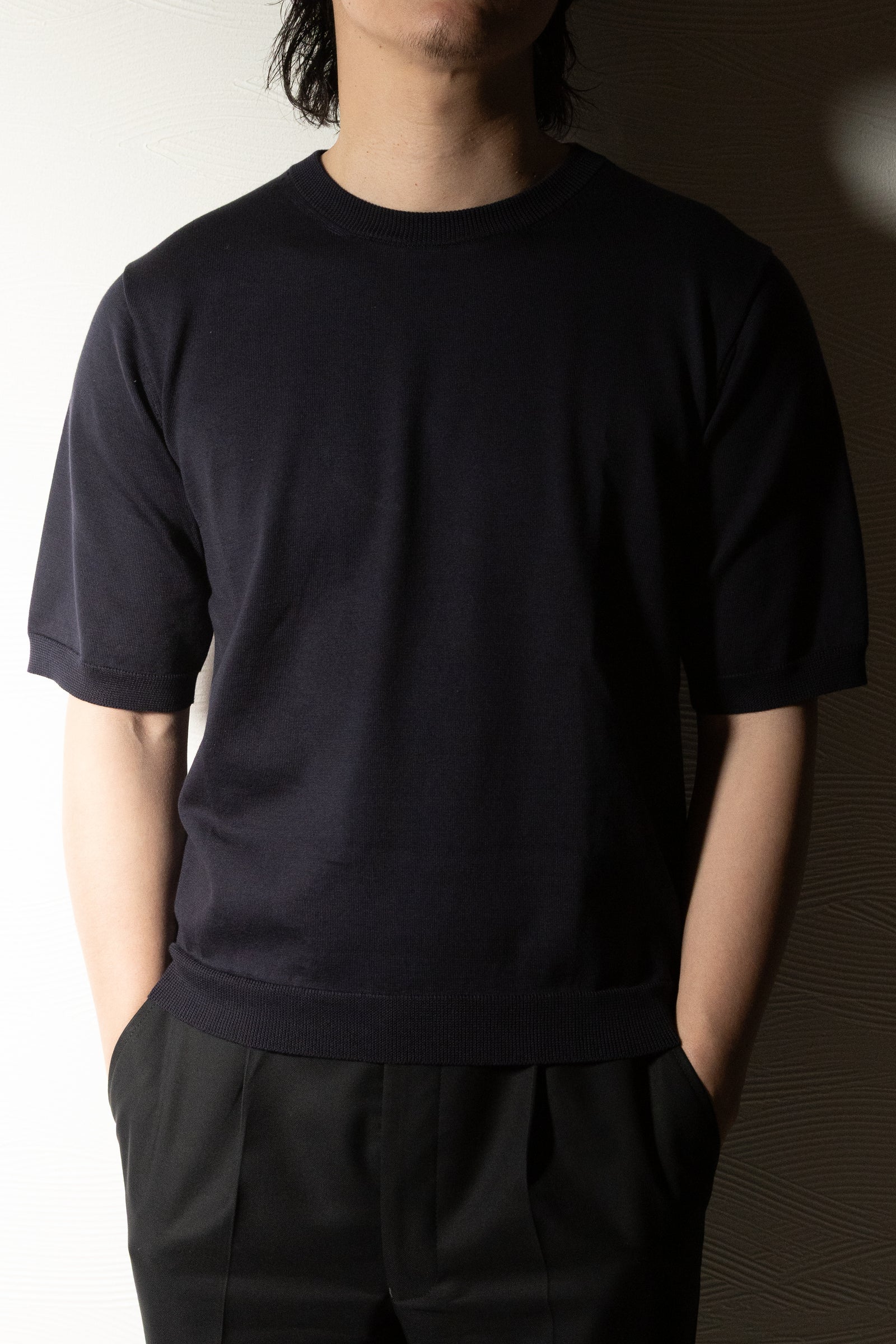 【予約販売】『unnames.』シーアイランドコットンTシャツ navy