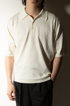 【予約販売】『unnames.』シーアイランドコットン ニットポロ White