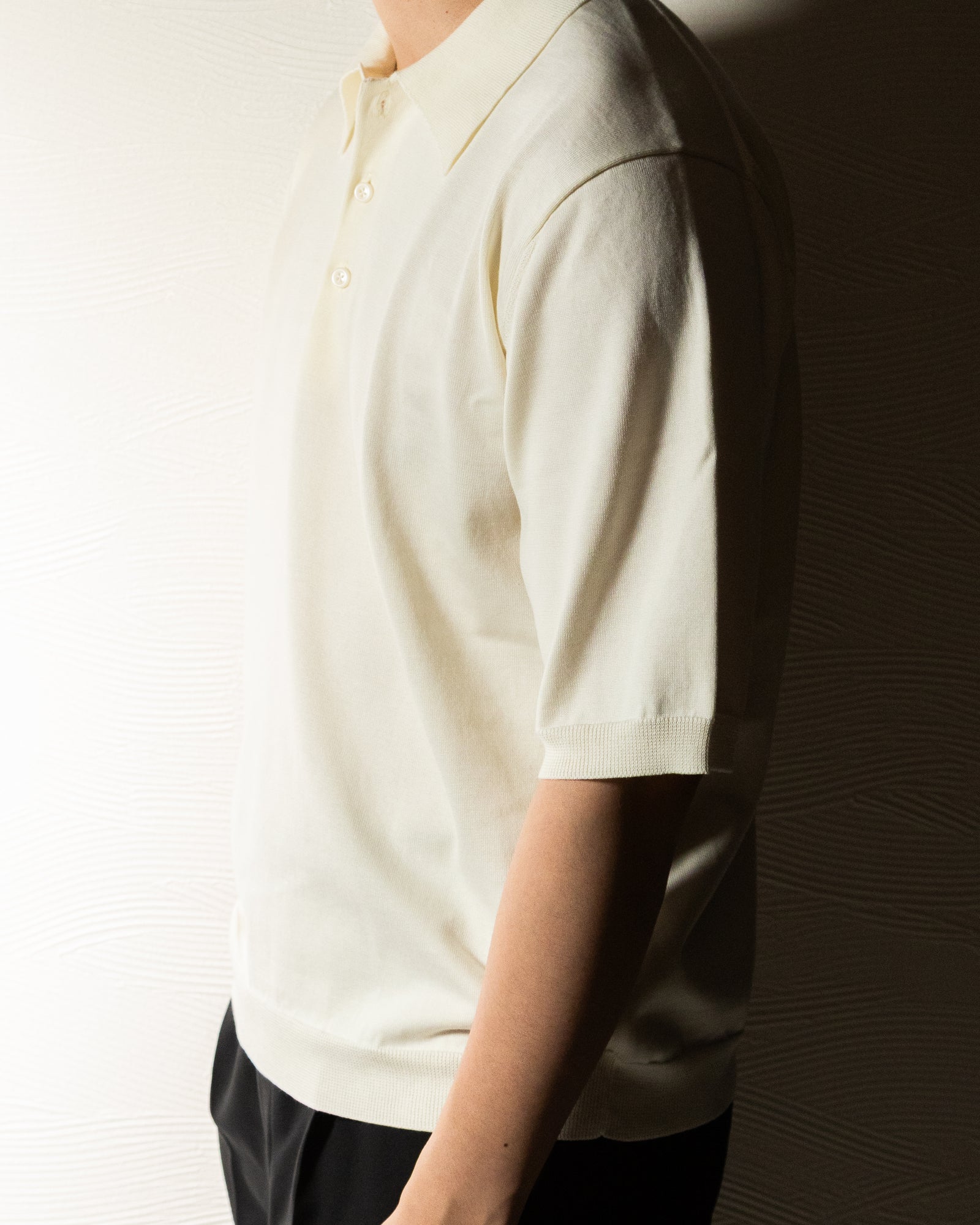 【予約販売】『unnames.』シーアイランドコットン ニットポロ White