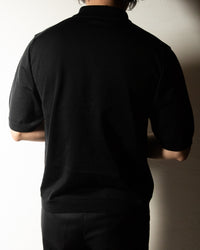【予約販売】『unnames.』シーアイランドコットン ニットポロ Black