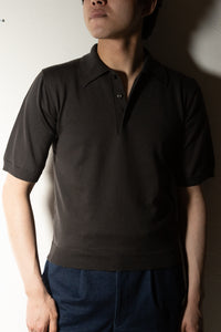 【予約販売】『unnames.』シーアイランドコットン ニットポロ gray