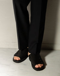 【chausser】別注BUTTON SANDALS ブラック×ブラック