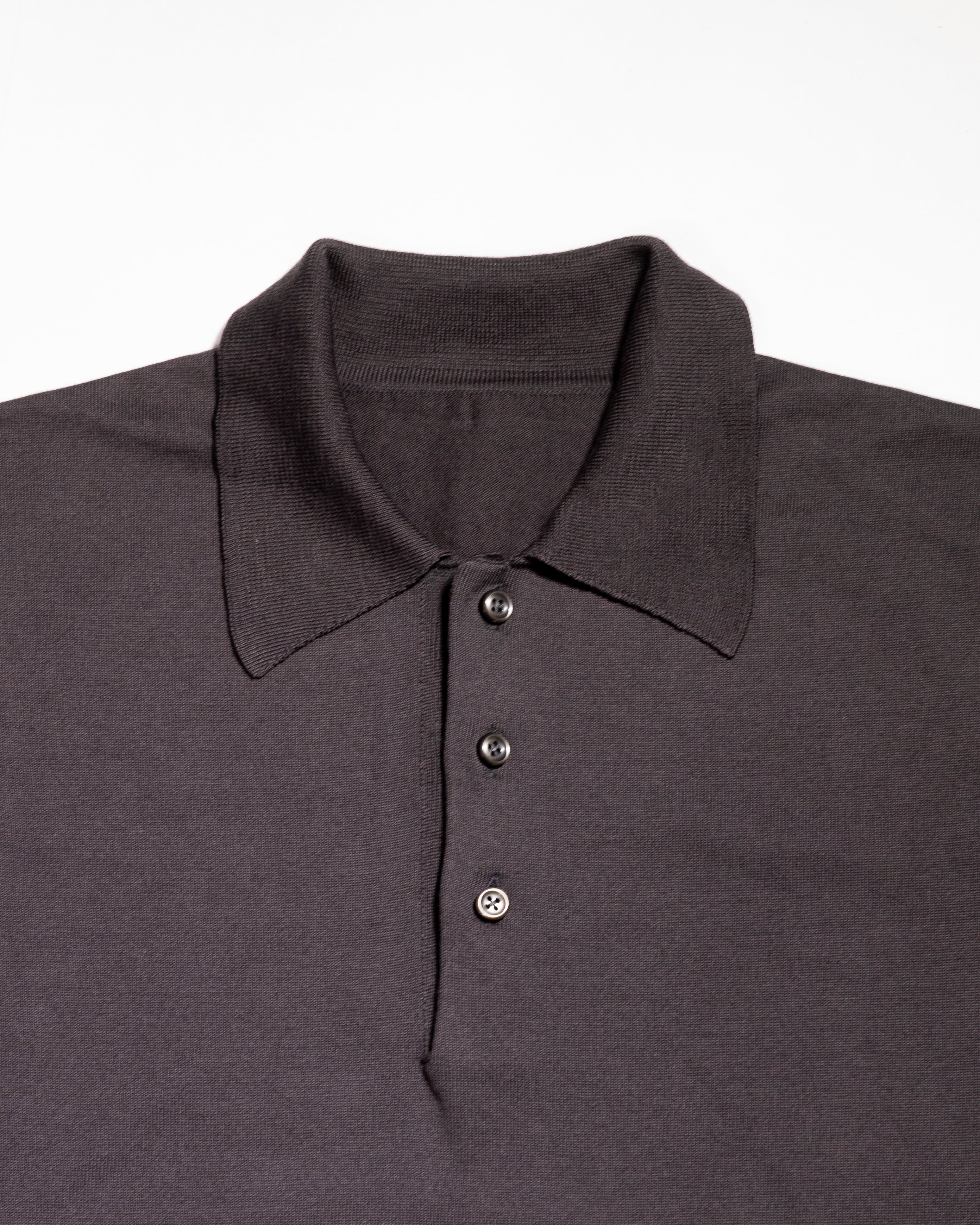 予約販売】『unnames.』シーアイランドコットン ニットポロ gray