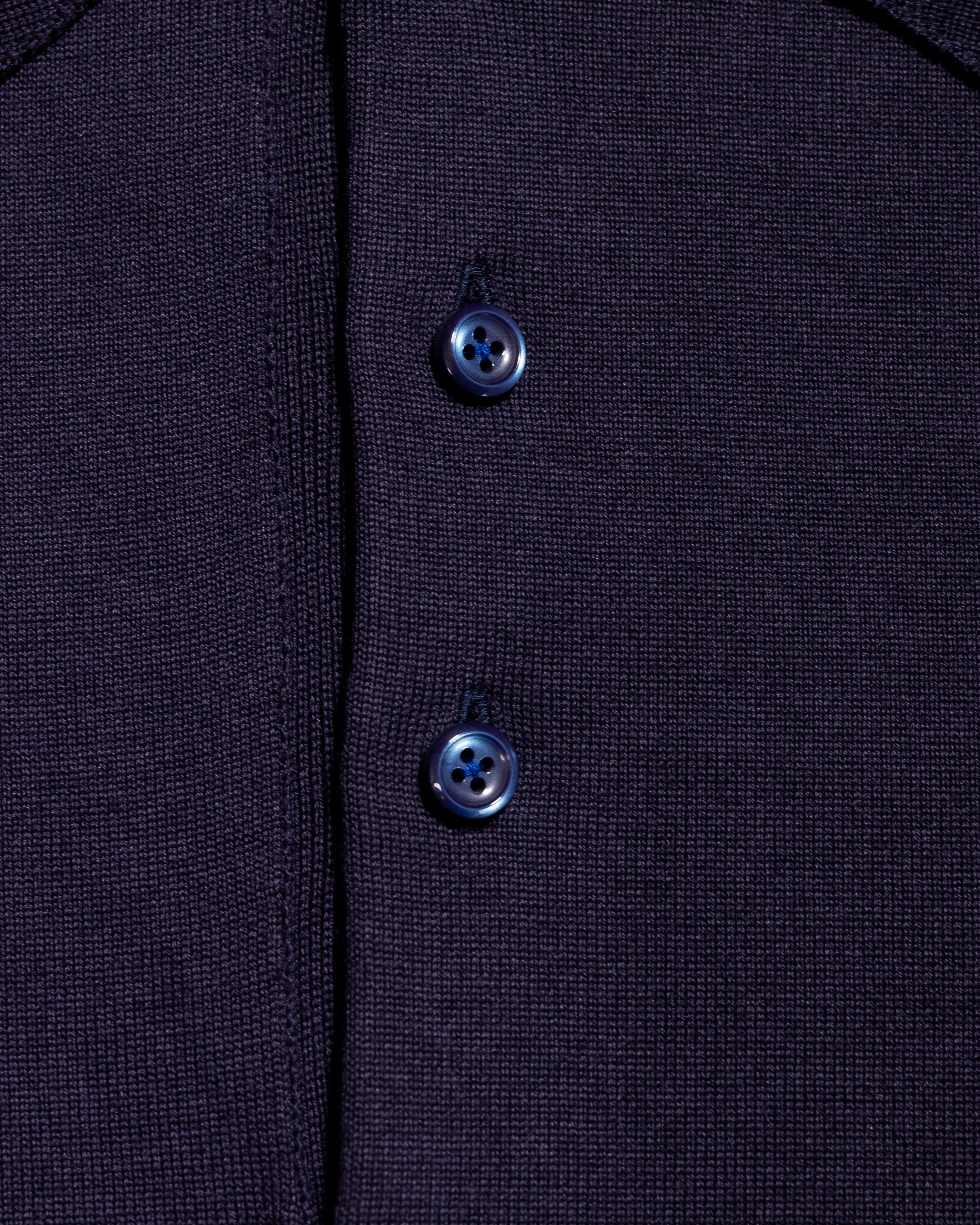 予約販売】『unnames.』シーアイランドコットン ニットポロ navy