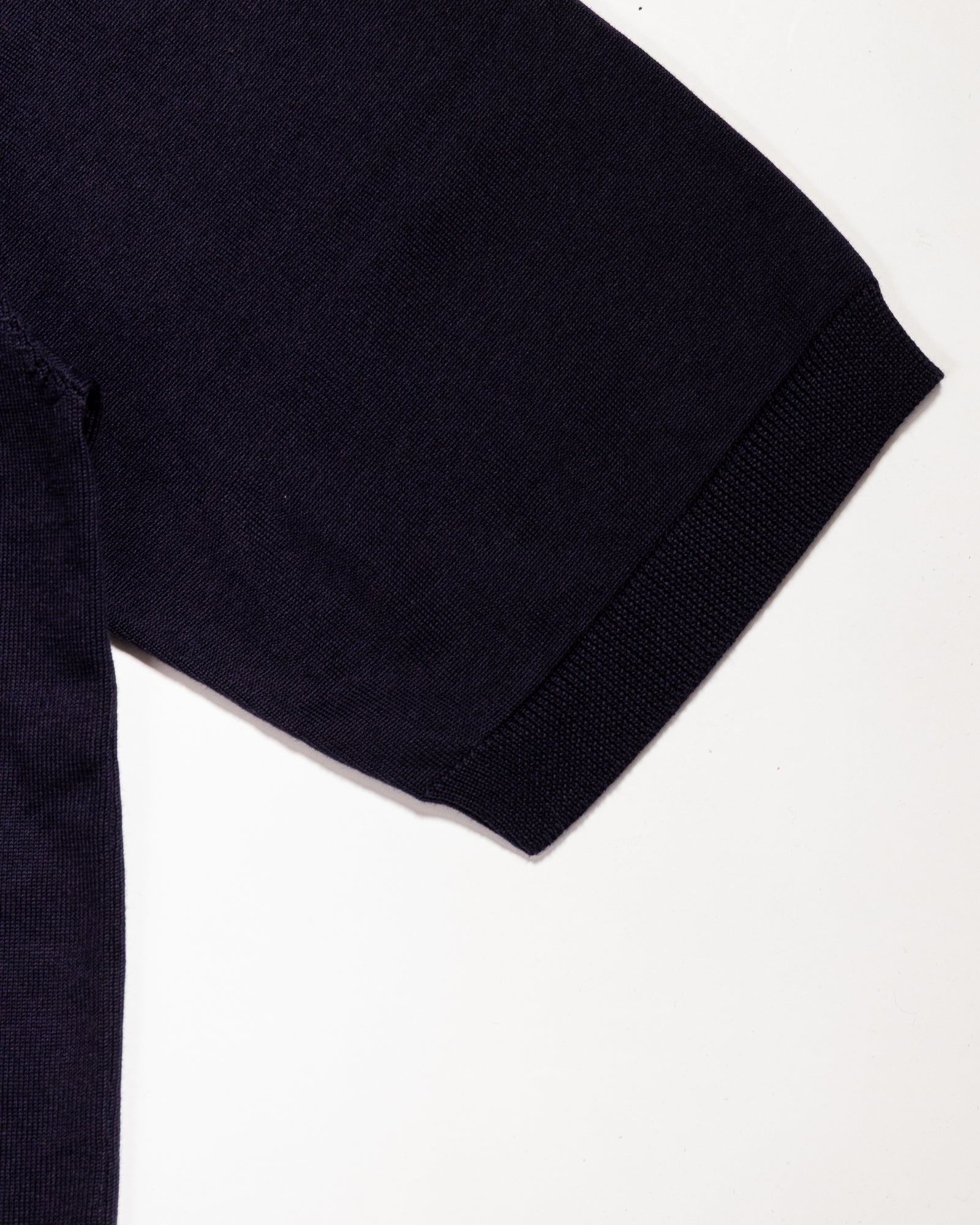 【予約販売】『unnames.』シーアイランドコットン ニットポロ navy