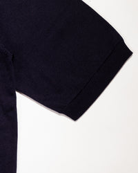 【予約販売】『unnames.』シーアイランドコットン ニットポロ navy