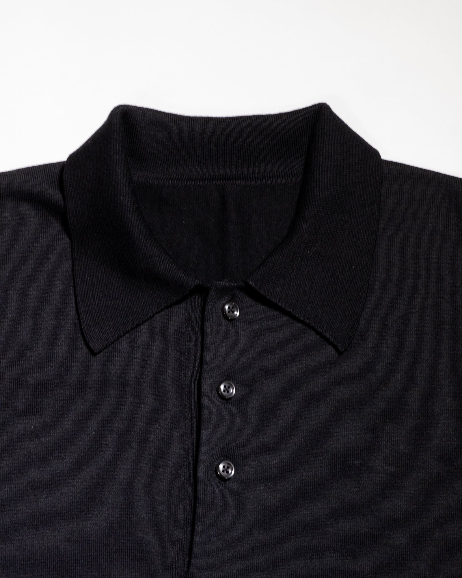【予約販売】『unnames.』シーアイランドコットン ニットポロ Black