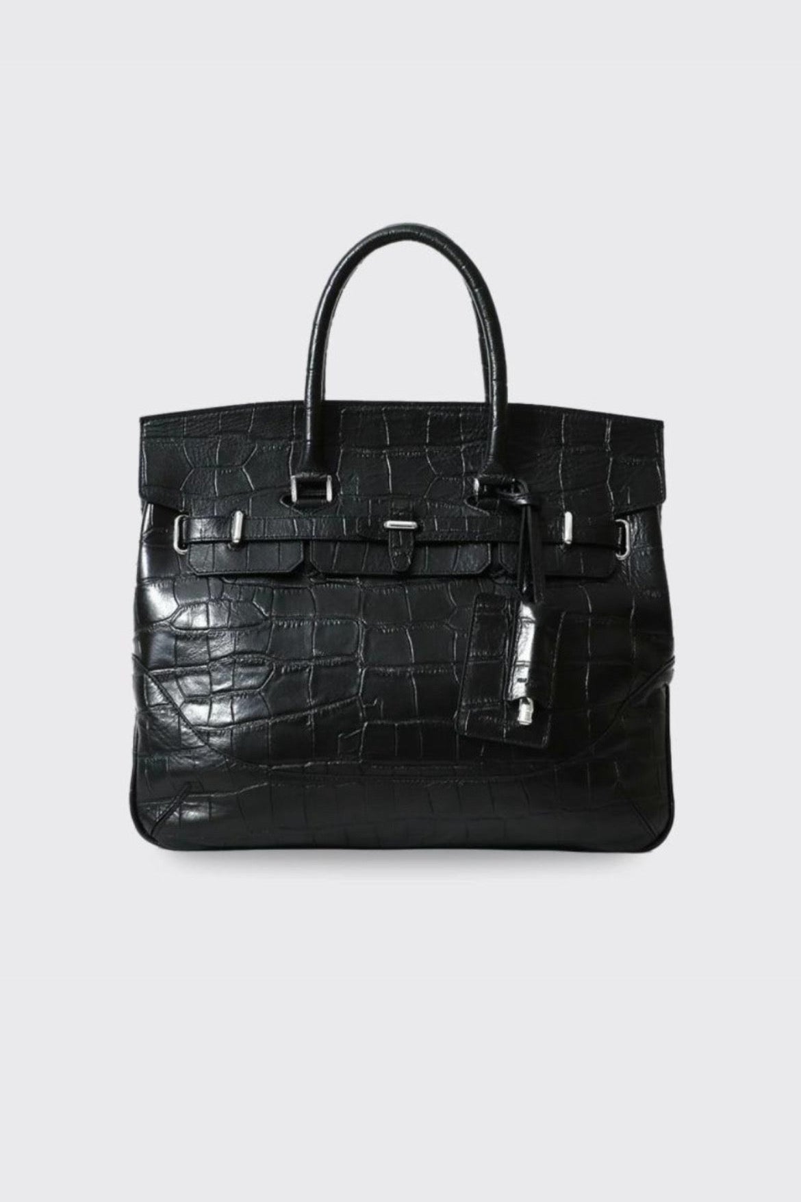 【PELLE MORBIDA】 フラップ型押しボストンバッグ M