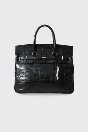 【PELLE MORBIDA】 フラップ型押しボストンバッグ M