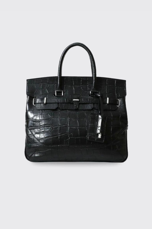 【PELLE MORBIDA】 フラップ型押しボストンバッグ M