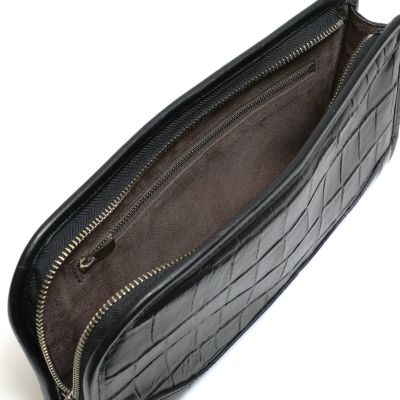 【PELLE MORBIDA】 型押しクラッチバッグ