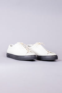 LEATHER LOW-CUT SNEAKERS / WH/BL