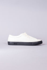 LEATHER LOW-CUT SNEAKERS / WH/BL