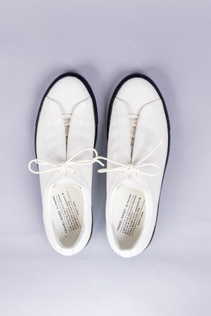 LEATHER LOW-CUT SNEAKERS / WH/BL