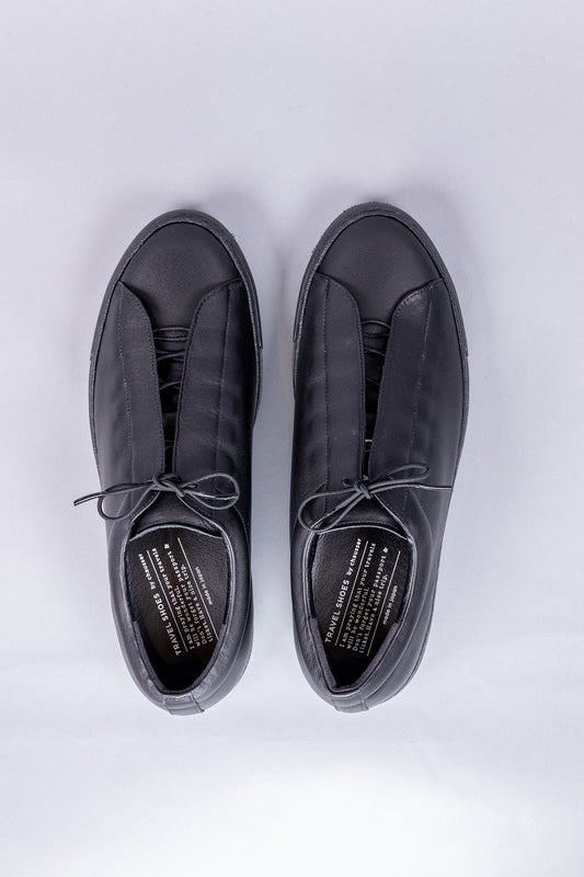 LEATHER LOW-CUT SNEAKERS / BL