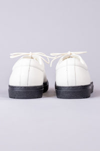 LEATHER LOW-CUT SNEAKERS / WH/BL