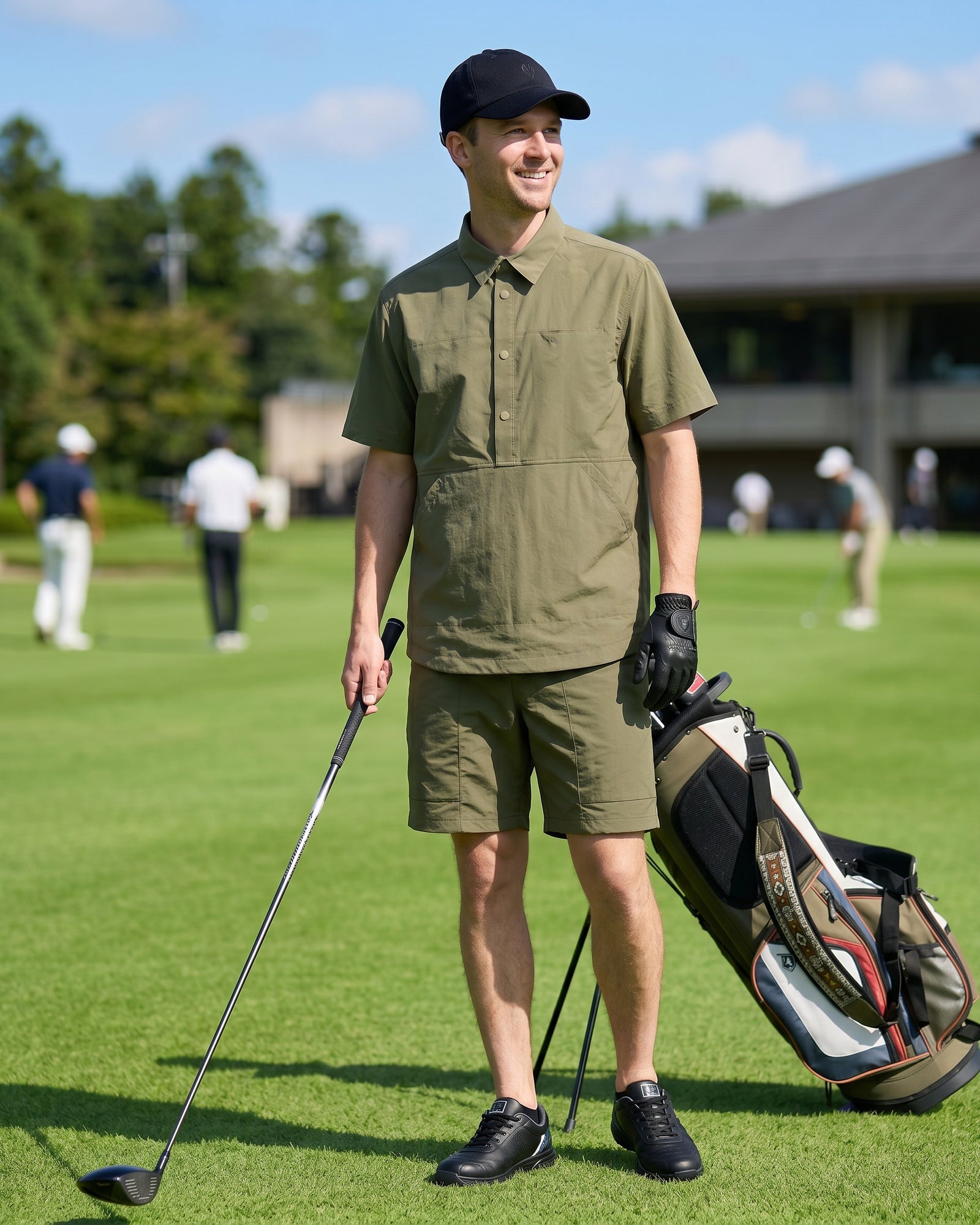 【予約販売】 『unnames.golf』テックシャツ khaki