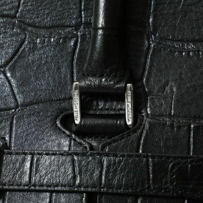 【PELLE MORBIDA】 フラップ型押しボストンバッグ M