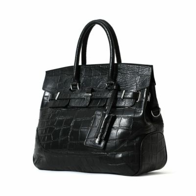 【PELLE MORBIDA】 フラップ型押しボストンバッグ M