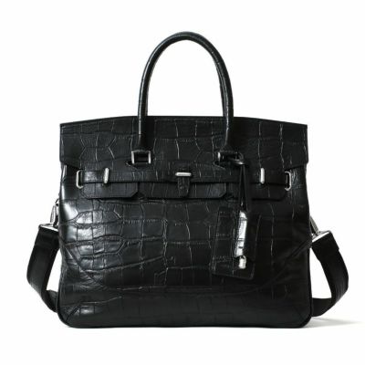 【PELLE MORBIDA】 フラップ型押しボストンバッグ M