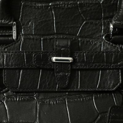 【PELLE MORBIDA】 フラップ型押しボストンバッグ M