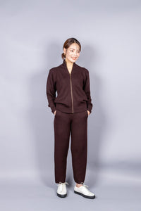 unnames.ハーフジップニットBrown