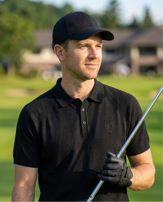 【予約販売】『unnames.golf』ニットポロ Black