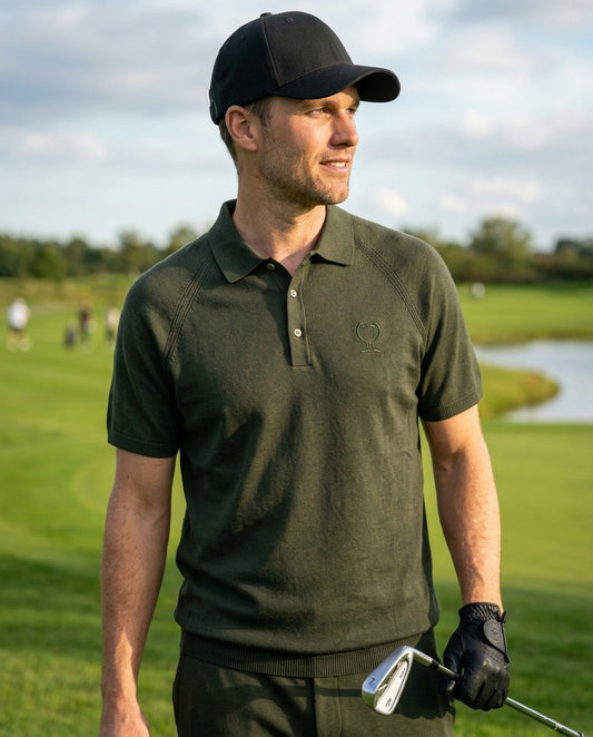 【予約販売】『unnames.golf』ニットポロ khaki