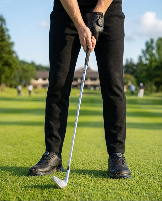 【予約販売】『unnames.golf』ニットロングパンツ Black