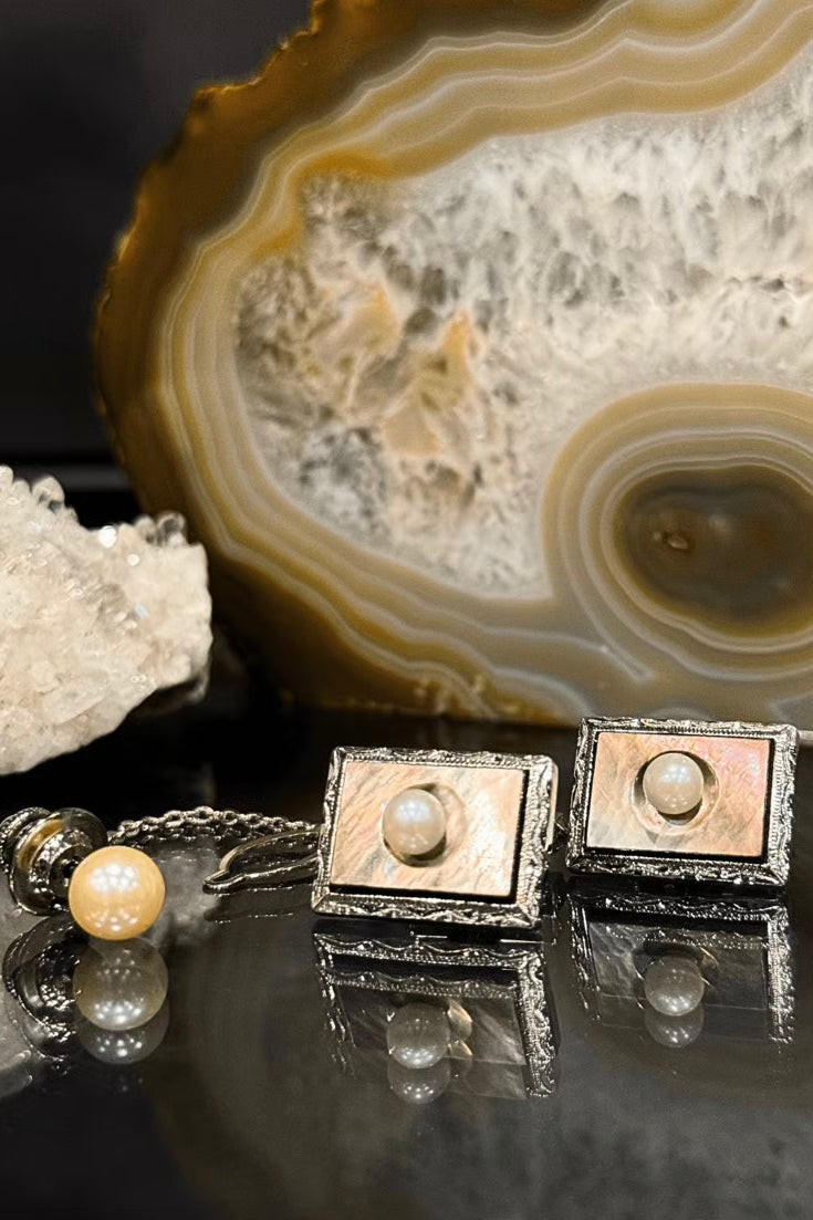 アンティーク カフスボタン・ネクタイピン set